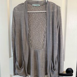 Mudd Lace Back Women's Cardigan - Gray